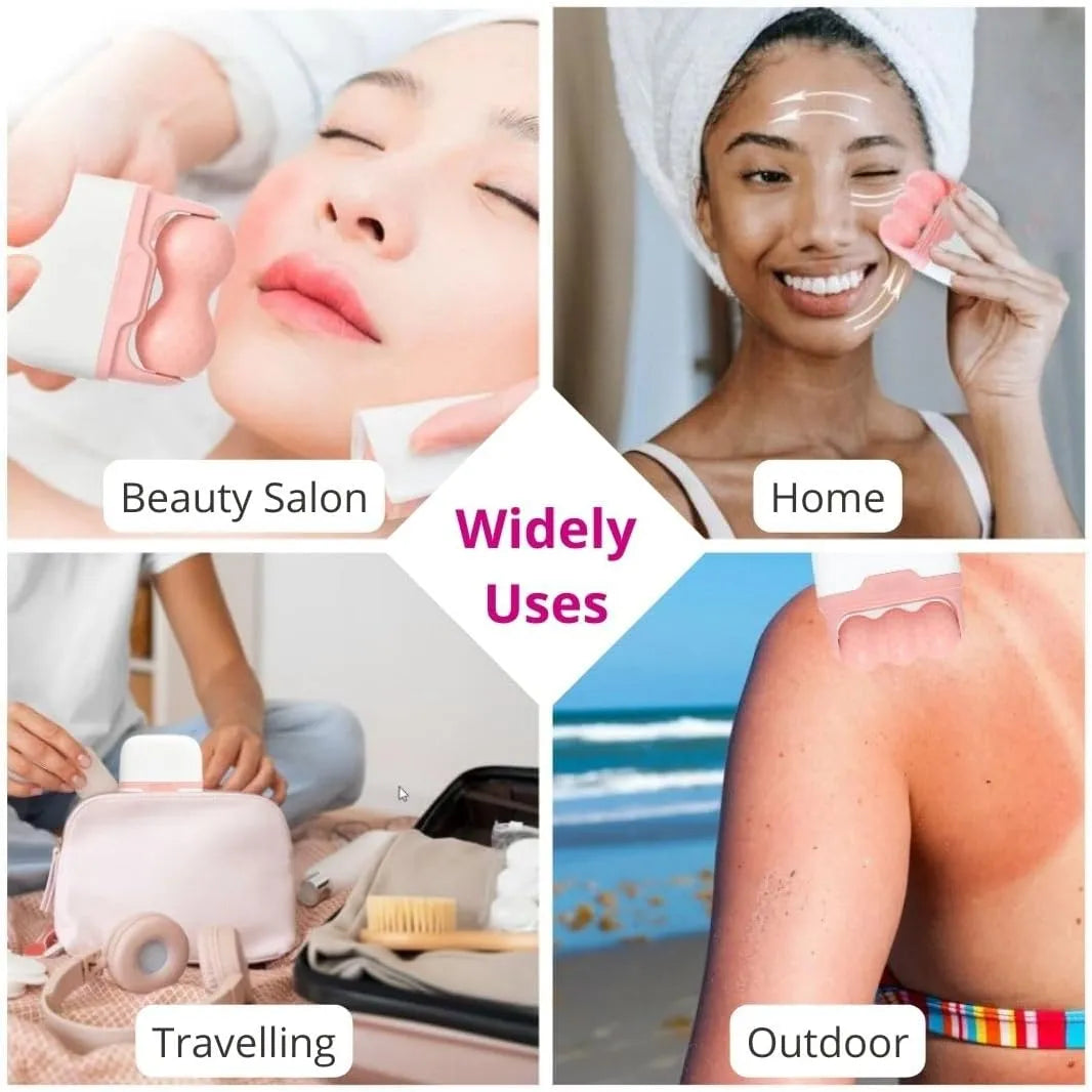 Travel Pink Ice Roller - Skin Care Tools Set