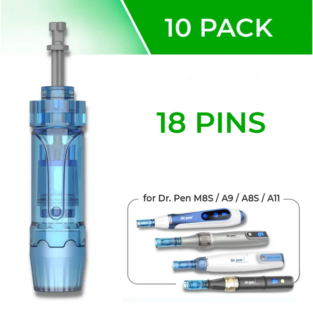 Dr. Pen M8S / A11 / A8S / A9 Cartridges - 10 Pack 18 Needles